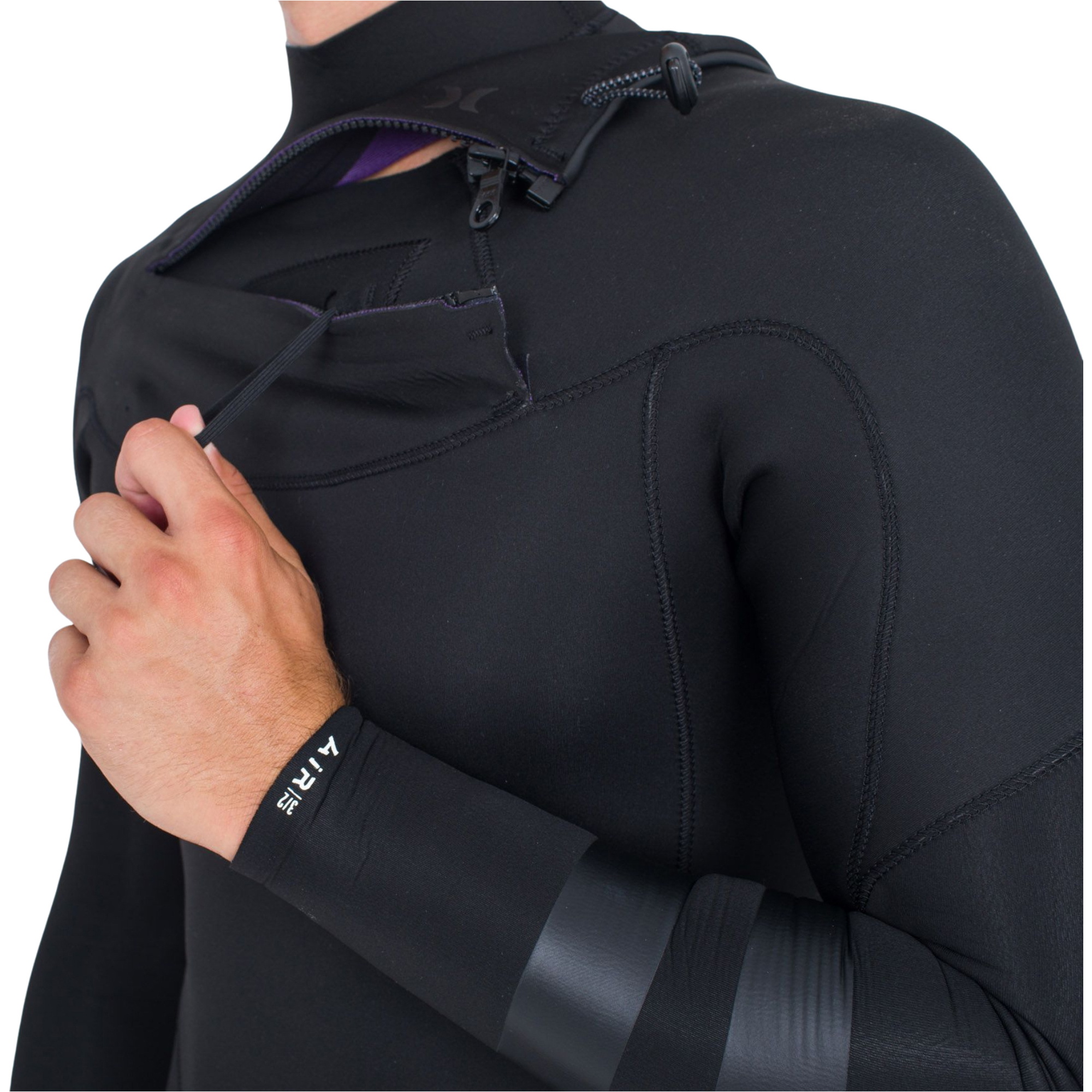 2026 Hurley Da Uomo Air 3/2mm Chest Zip Muta MFS0013312 - Black